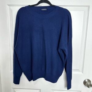 vineyard vines Oversized Ribbed Luxe Crewneck Sweater in Navy small/medium